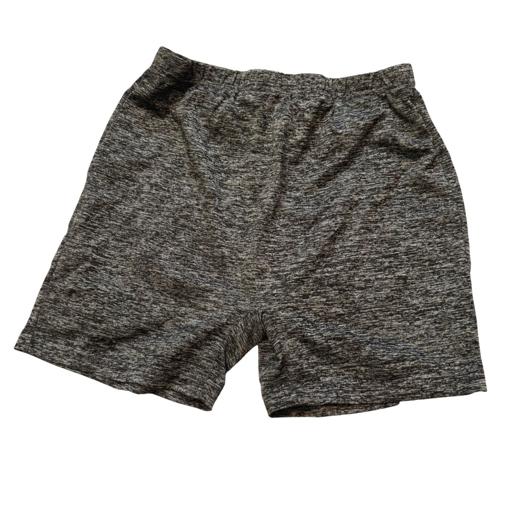 SHEIN Petite Medium Grey Space Dye Athletic‎ Shorts Marled Elastic Waist Workout